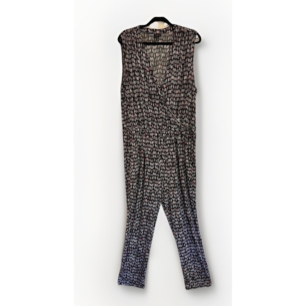 Worthington Overall Jumpsuit Wrap V Neck Sleeveless Romper - Size XL